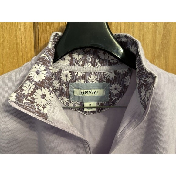 ORVIS Womens 1/4 Zip Pullover Flip Cuff Ribbed Sweater (Lilac, Medium) EUC - Picture 6 of 10